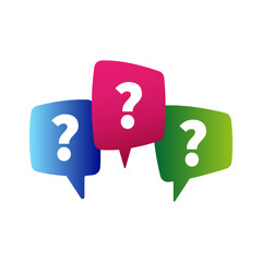 Message box with question mark icon. Vector illustration.
