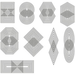 shapes lines volume. Sketch drawing. Geometric shape. Vector illustration.