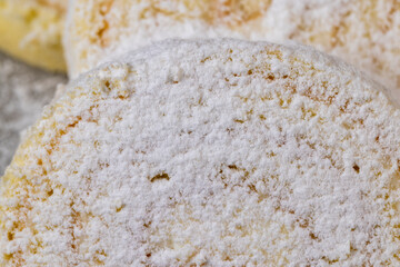 sweet dessert with cottage cheese cream and soft sponge cake