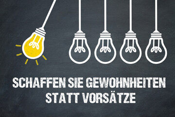 Naklejka premium Schaffen Sie Gewohnheiten statt Vorsätze 