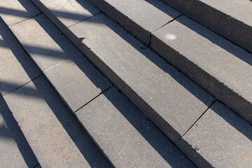 new concrete staircase in the park, details