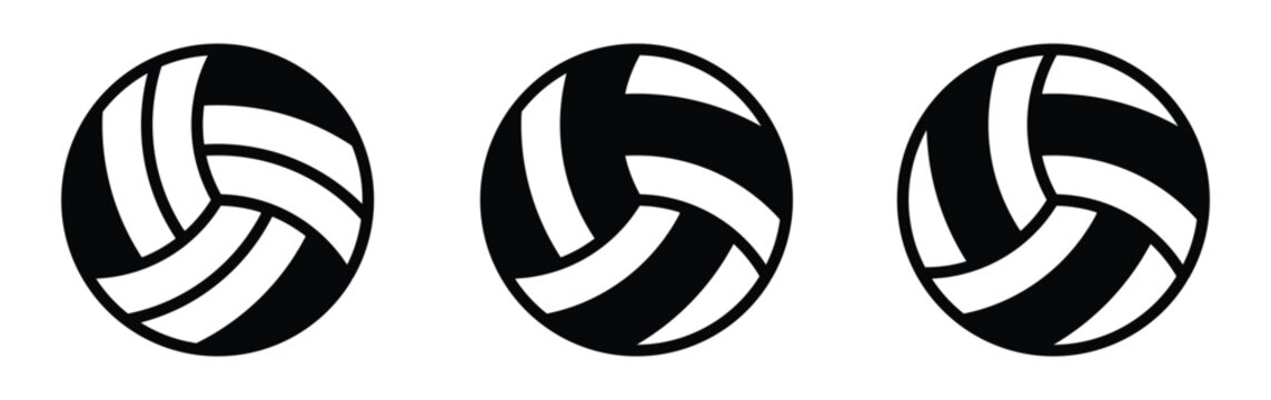 Volleyball ball set icon, vector illustration