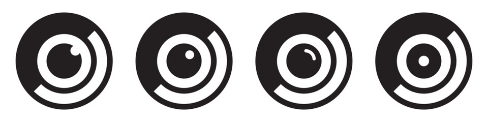 Camera lens icon, vector illustration