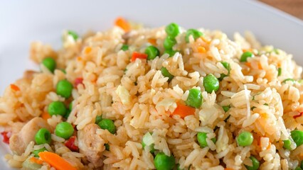 Wholesome Goodness: Captivating Close-up of Cooked Brown Rice in a Bowl