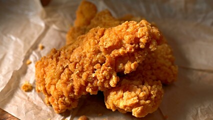 Crave-Worthy Crunch: Irresistible Close-up of Tender Chicken Strips
