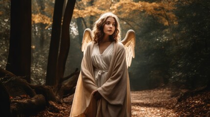 Fototapeta premium The Beautiful Angelic Girl Rendered by Generative AI