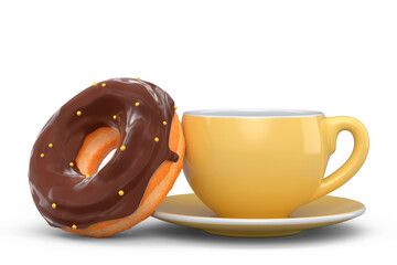 Ceramic coffee cup for cappuccino, americano, espresso, mocha, latte on white