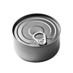 Tin can closeup isolated on white background