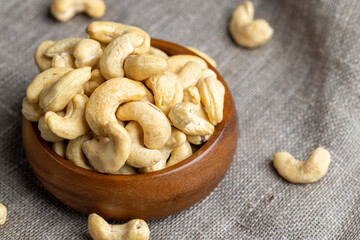 scattered pile of cashew nuts