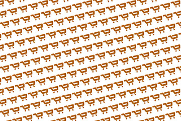 Fototapeta premium Creative pattern with supermarket trolley on white background, illustration