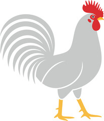 Rooster logo. Isolated rooster on white background