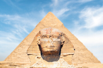 Great Sphinx is the oldest monument in Giza Egypt. The head of sphinx is precisely symmetrical...