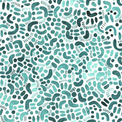 Watercolor abstract seamless pattern. Creative texture with bright abstract hand drawn elements.