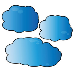 Set of different clouds. Collection of cloud icon, shape, label, symbol. Graphic vector. Vector design element for