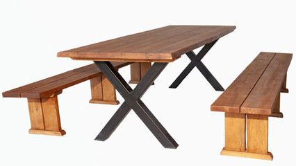 Furniture, various types of wooden furniture on a white background 