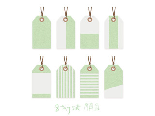 タグ(ラベル・札)の素材セット8個入【ライトグリーン】
Tag ( label ) 8set * light green  *