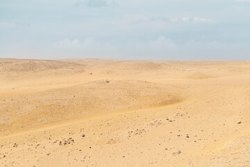 Fototapeta na wymiar Desert dunes landscape. sand in desert. A sandy, arid desert.