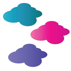 Obraz premium clouds colors, clouds sky, cloud pink, cloud icon, cloud vector, Set of different clouds. Collection of cloud icon, shape, label, symbol. Graphic vector. Vector design element for