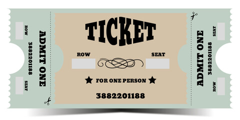 Retro vintage ticket