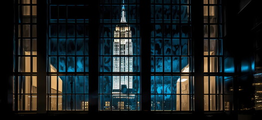 city night  buildings windows blurred light urban .generated ai