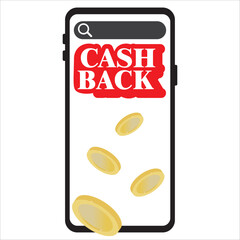 Cashback, return, benefit of buying funds icon, vector, illustration, symbol