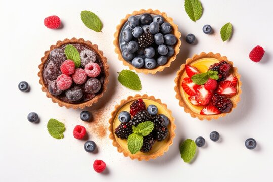 Sweet tartlets food tart. Generate Ai