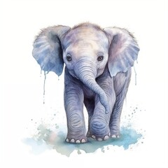 Cute Baby Elephant Nursery Art. Generative AI