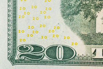 face value figures on American twenty dollar bills