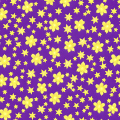 Fototapeta na wymiar seamless purple pattern with stars created with Generative AI Technology