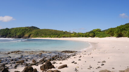 beautiful and amazing view of lombok mandalika beach