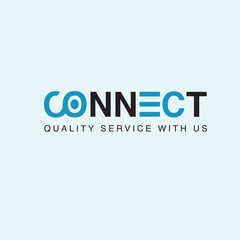 Connect Blue Logo Design Template Elements. Connected c and o letters with dot. Modern Networking Logo Design.