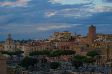 Aerial view of Rome.