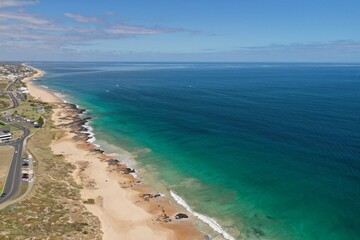 An aerial view of the coastline