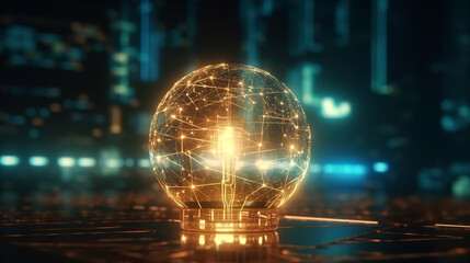 light bulb in the night