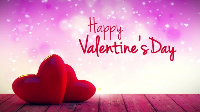 3d animation of heart background valentines day concept