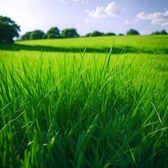 Fototapeta premium green field and sky