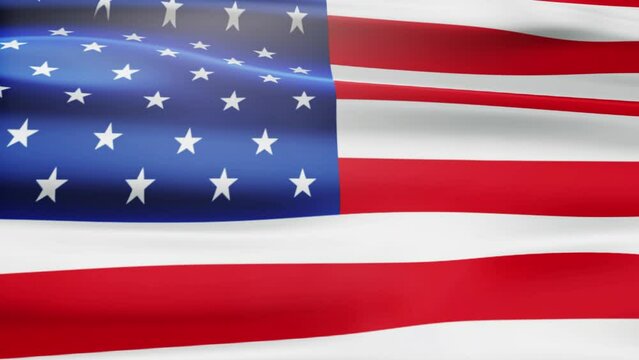 3d animation of american flag.