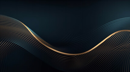 Blue Gradient with Golden Lines Background Template