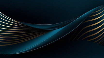 Blue Gradient with Golden Lines Background Template