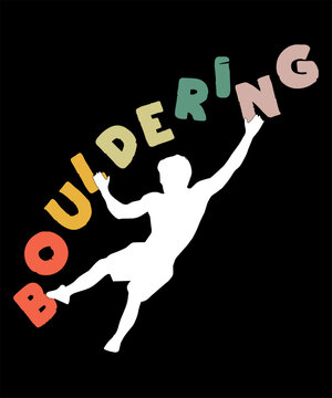 Man Climbing The Word Bouldering Silhouette