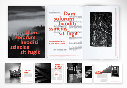 Modern Catalogue with Red Highlights