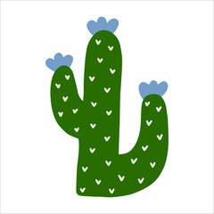 Cactus vector illustration in scandinavian style.