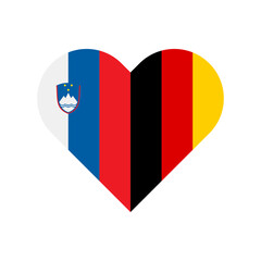 unity concept. heart shape icon of slovenia and germany flags. vector illustration isolated on white background