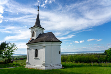 Saint Donat chapel in Balatonlelle on the Kishegy Small Mountain next to lake Balaton with a nice view