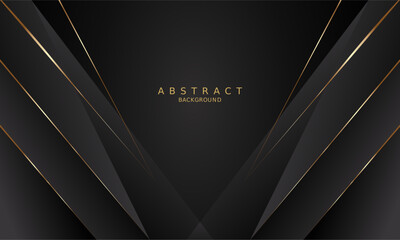 black luxury premium background and gold line.