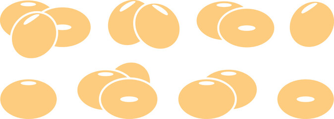 Soybean bean logo. Isolated soybean bean on white background