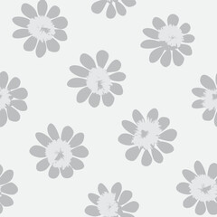 Obraz premium Monochrome Ditsy Floral Seamless Pattern Design