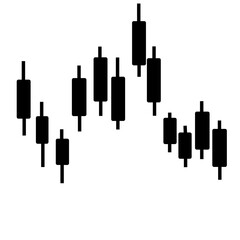 Fototapeta na wymiar Forex Market Candles Chart Silhouette