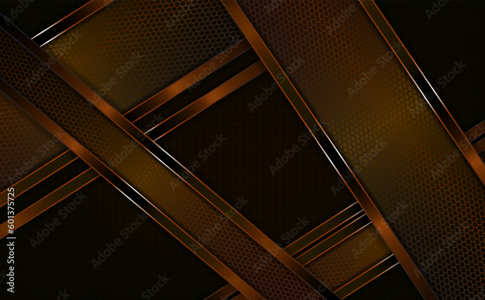 Poster brown geometric composition with mesh slanting curtains with a border