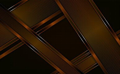 Obraz premium Brown geometric composition with mesh slanting curtains with a border